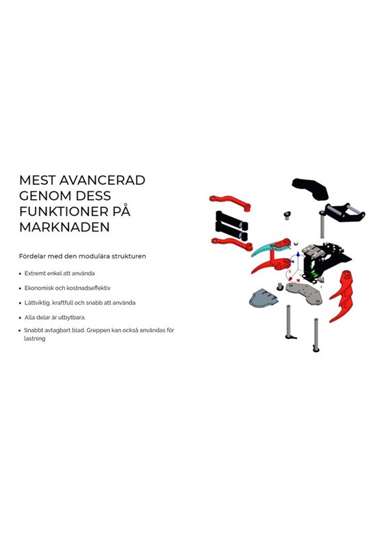 KXZ210 + WNAM210 Trädklipp med rotator, Minsta lyftkraft 400 kg. Hjullastare teleskoplastare mm